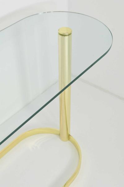  Pace Collection Pace Collection Brass and Glass Console Table