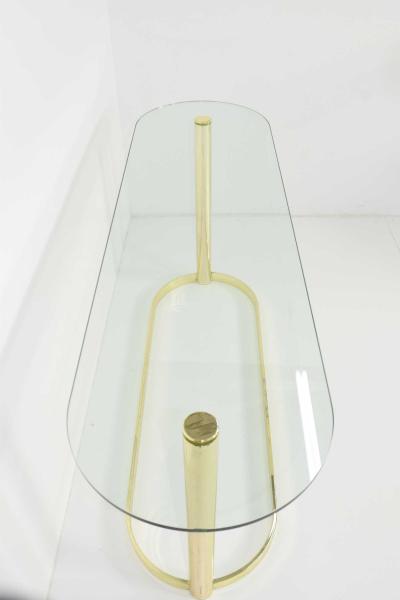  Pace Collection Pace Collection Brass and Glass Console Table