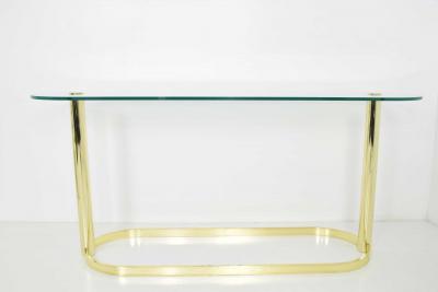  Pace Collection Pace Collection Brass and Glass Console Table
