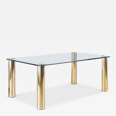  Pace Collection Pace Collection Dining Table in Brass Glass by Leon Rosen