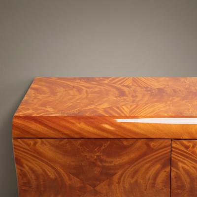  Pace Collection Pace Collection Floating Credenza Sideboard Console in High Gloss Burlwood