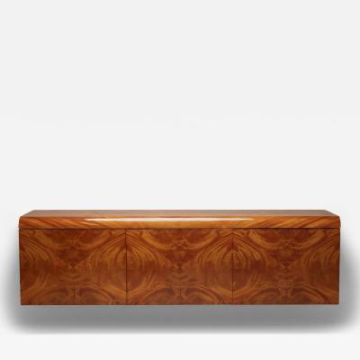  Pace Collection Pace Collection Floating Credenza Sideboard Console in High Gloss Burlwood