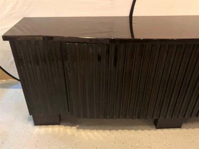  Pace Collection Palatial Pace Collection Wavy Front Mahogany Lacquered Credenza or Sideboard