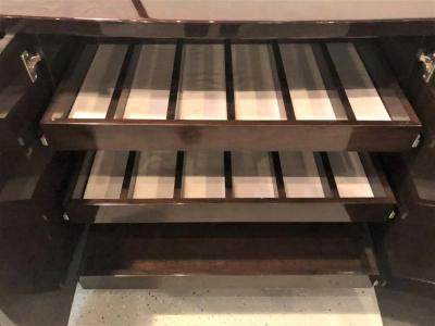  Pace Collection Palatial Pace Collection Wavy Front Mahogany Lacquered Credenza or Sideboard