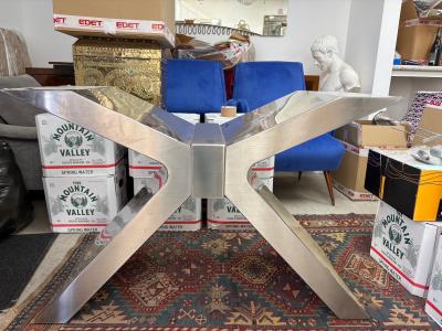  Pace Collection Post Modern Chrome And Stainless Steel Table Base