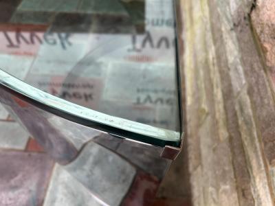  Pace Collection Stunning Pace Collection Heavy Chrome Demilune Console Table Mid Century