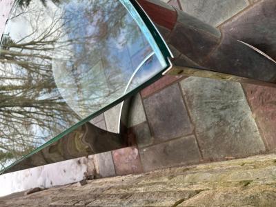  Pace Collection Stunning Pace Collection Heavy Chrome Demilune Console Table Mid Century