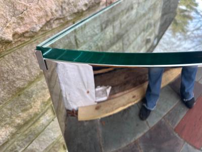  Pace Collection Stunning Pace Collection Heavy Chrome Demilune Console Table Mid Century