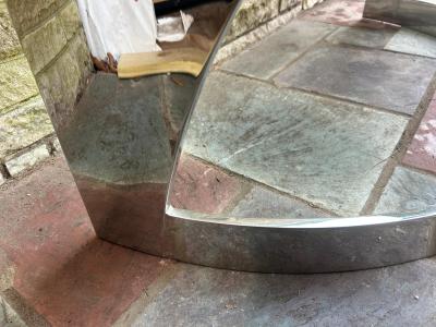  Pace Collection Stunning Pace Collection Heavy Chrome Demilune Console Table Mid Century