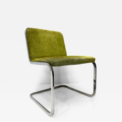  Pace Furniture Co 1980s Set of 8 Chrome Steel Cantilever Dining Chairs Pace Furniture Attributed