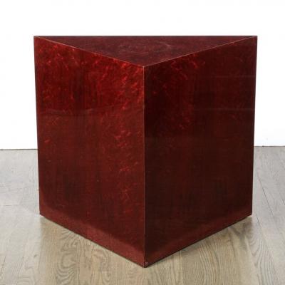  Pace Furniture Co Modernist Geometric Triangular Side Accent Table in Burled Walnut by Pace