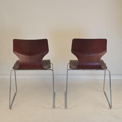  Pagholz Pair of Stacking Bentwood Chairs by Pagholz Fl totto