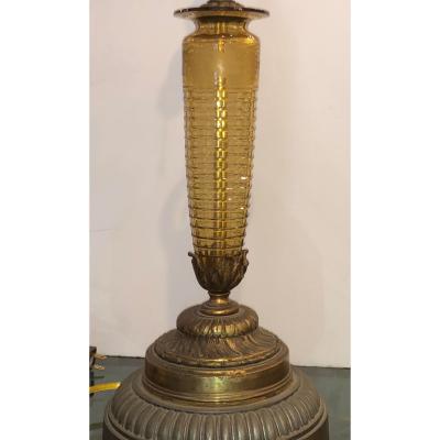  Pairpoint Glassworks Antique Hawkes Pairpoint Amber Crystal Table Lamp