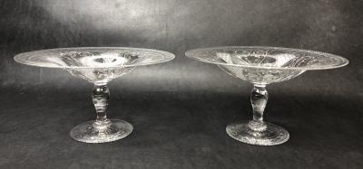  Pairpoint Glassworks Pair of Pairpoint Engraved Rock Crystal Compotes United States 1920