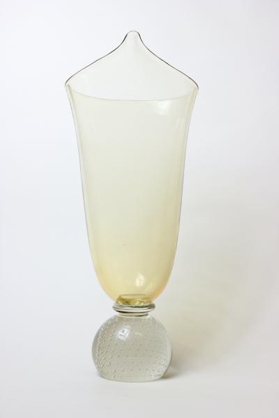  Pairpoint Glassworks Pairpoint Gunderson Controlled Bubble Art Glass Large Jack in the Pulpit Vase