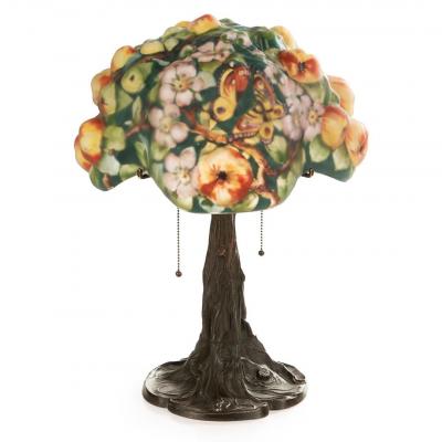  Pairpoint Glassworks Pairpoint Puffy Apple Tree Table Lamp