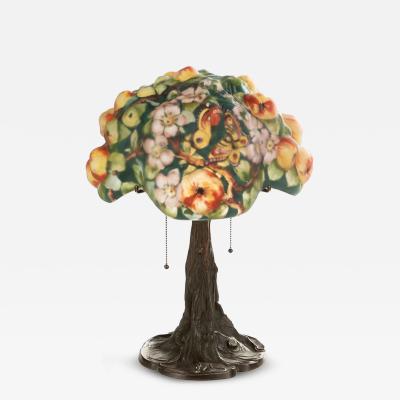  Pairpoint Glassworks Pairpoint Puffy Apple Tree Table Lamp