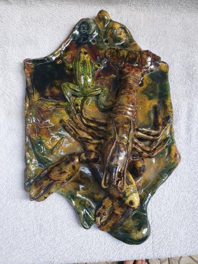  Palissy Ware Palissy Majolica 106 French Palissy Majolica Platter high quality piece