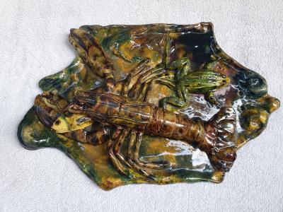  Palissy Ware Palissy Majolica 106 French Palissy Majolica Platter high quality piece