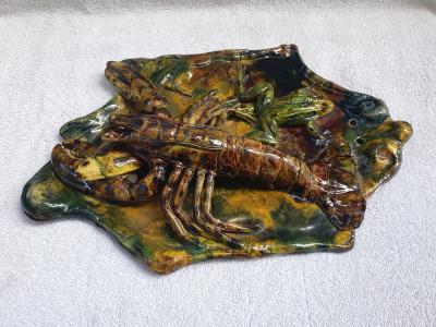  Palissy Ware Palissy Majolica 106 French Palissy Majolica Platter high quality piece