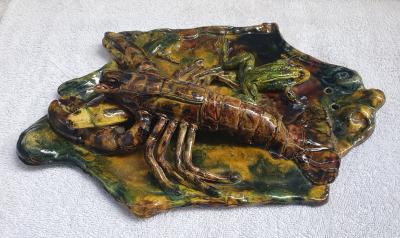  Palissy Ware Palissy Majolica 106 French Palissy Majolica Platter high quality piece