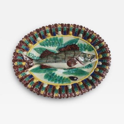  Palissy Ware Palissy Majolica 109 French Palissy Majolica Platter with Fish high quality piece 