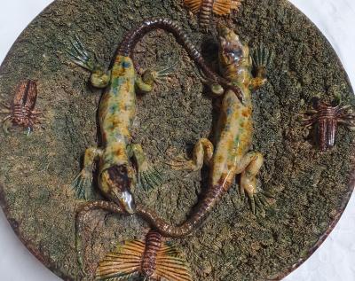  Palissy Ware Palissy Majolica 112 Palissy portuguese Majolica plate M Mafra Caldas 