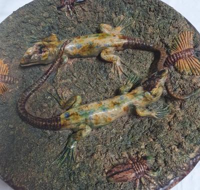  Palissy Ware Palissy Majolica 112 Palissy portuguese Majolica plate M Mafra Caldas 