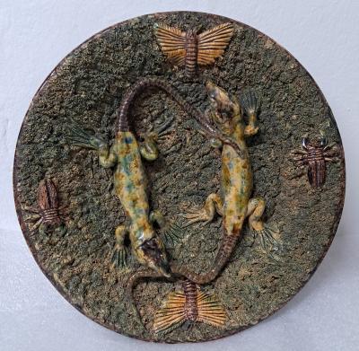  Palissy Ware Palissy Majolica 112 Palissy portuguese Majolica plate M Mafra Caldas 