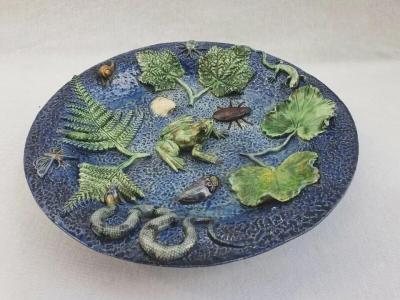  Palissy Ware Palissy Majolica 47 Palissy French Majolica plate 
