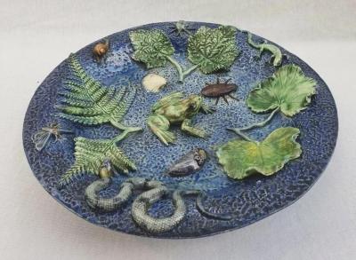  Palissy Ware Palissy Majolica 47 Palissy French Majolica plate 