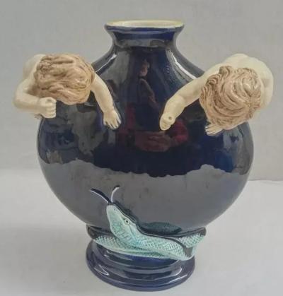  Palissy Ware Palissy Majolica 59 Palissy majolica vase Hugo lonitz 