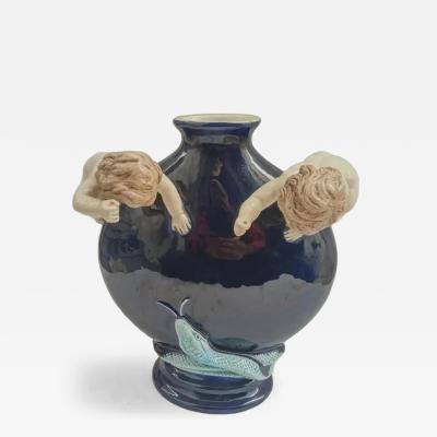  Palissy Ware Palissy Majolica 59 Palissy majolica vase Hugo lonitz 