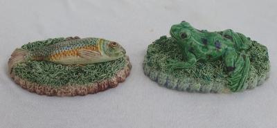  Palissy Ware Palissy Majolica 61 Palissy Majolica 2 little paperweights 