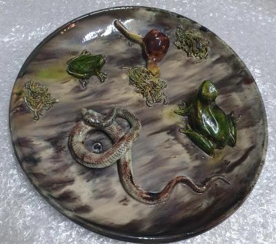  Palissy Ware Palissy Majolica 74 Palissy French Majolica plate 