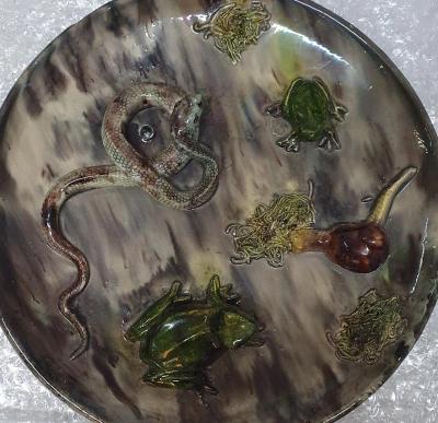  Palissy Ware Palissy Majolica 74 Palissy French Majolica plate 