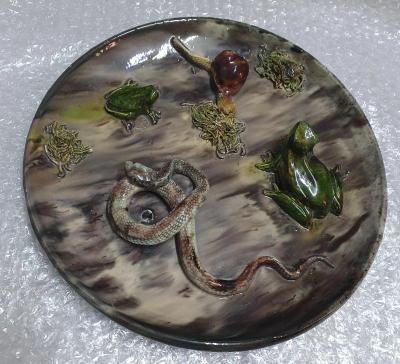  Palissy Ware Palissy Majolica 74 Palissy French Majolica plate 