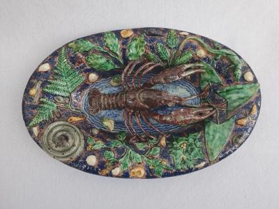  Palissy Ware Palissy Majolica French Palissy majolica PAIR of high quality dishes