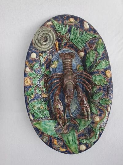  Palissy Ware Palissy Majolica French Palissy majolica PAIR of high quality dishes