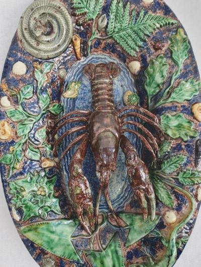  Palissy Ware Palissy Majolica French Palissy majolica PAIR of high quality dishes