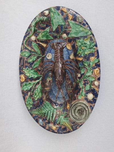  Palissy Ware Palissy Majolica French Palissy majolica PAIR of high quality dishes