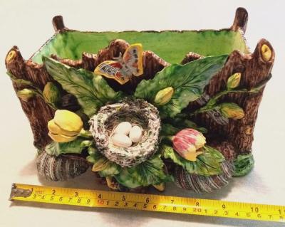  Palissy Ware Palissy Majolica French Palissy majolica vibrant colors rare antique and high quality piece 