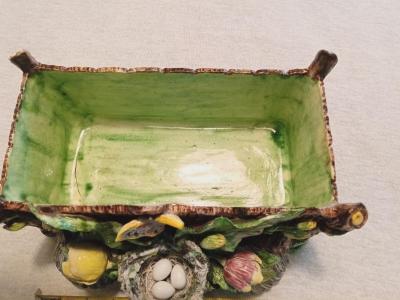  Palissy Ware Palissy Majolica French Palissy majolica vibrant colors rare antique and high quality piece 