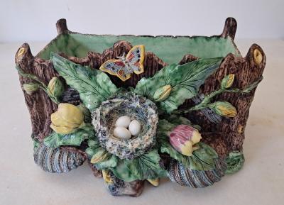  Palissy Ware Palissy Majolica French Palissy majolica vibrant colors rare antique and high quality piece 