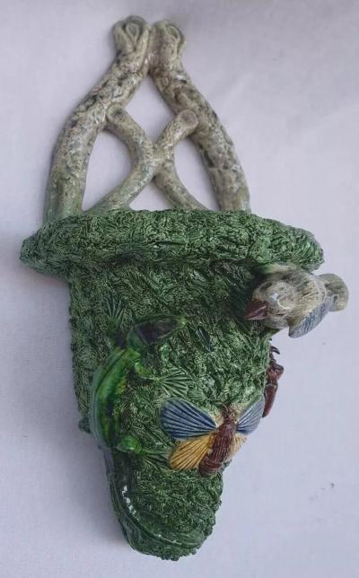  Palissy Ware Palissy Majolica Palissy Majolica portuguese wall planter possibly from Mafra