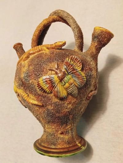  Palissy Ware Palissy Majolica Portuguese Palissy majolica jar Possibly Mafra