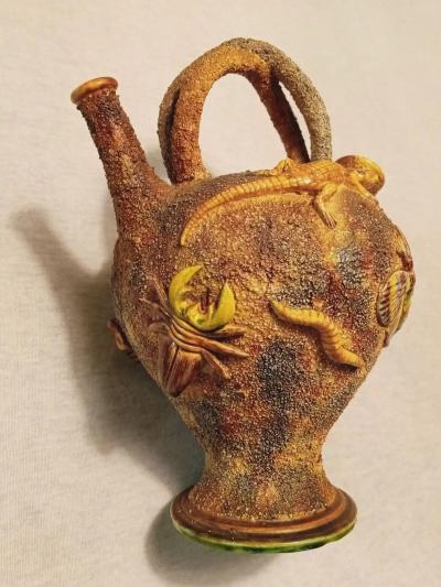  Palissy Ware Palissy Majolica Portuguese Palissy majolica jar Possibly Mafra