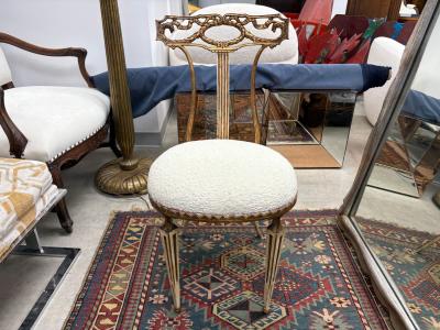  Palladio Italian Neoclassical Style Gilt Metal Chair by Palladio