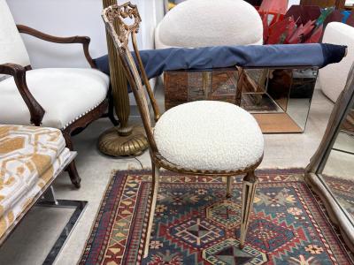  Palladio Italian Neoclassical Style Gilt Metal Chair by Palladio