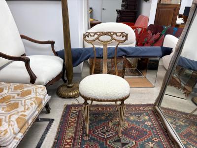  Palladio Italian Neoclassical Style Gilt Metal Chair by Palladio